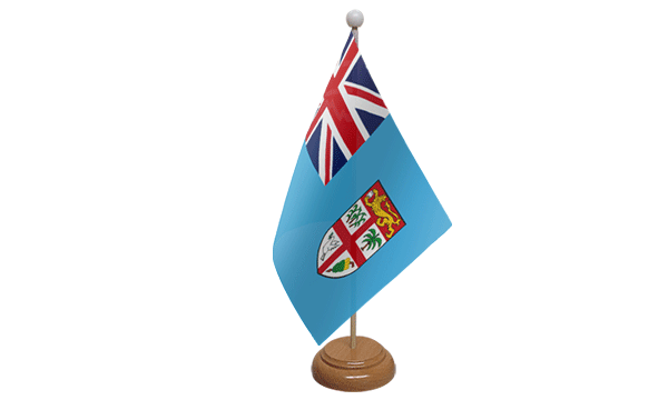 Fiji Small Flag with Wooden Stand